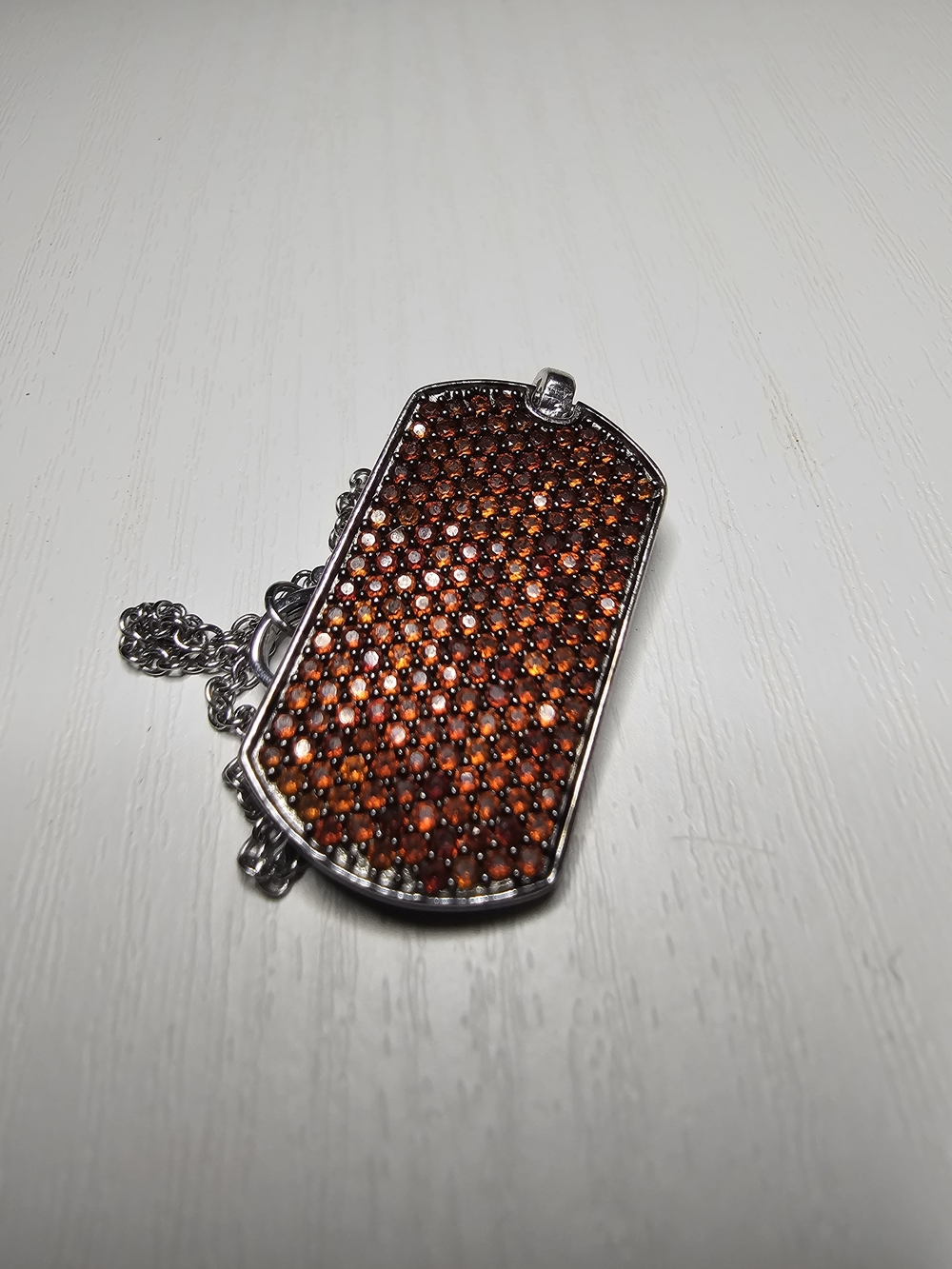 Garnet Dogtag Pendant